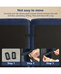 Streamdale Furniture Streamdale Blue 2-Seater Tufted Velvet Sofa with Anti-Slip Design