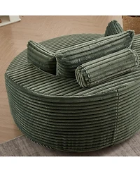 Streamdale Furniture Streamdale 55"L Corduroy Foam Single Swivel Chair, Fluffy Modern Sleeper, 360 Degree Swivel