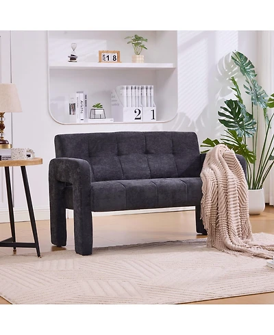 Boyel Living Modern Double Armchair Room & Bedroom Compact Upholstered Sofa Leisure Comfortable Seating with Dual Armrests