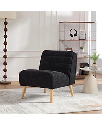 Boyel Living Modern Armless Accent Chair with Metal Legs, Velvet Upholstered Small for Room, Bedroom and Office
