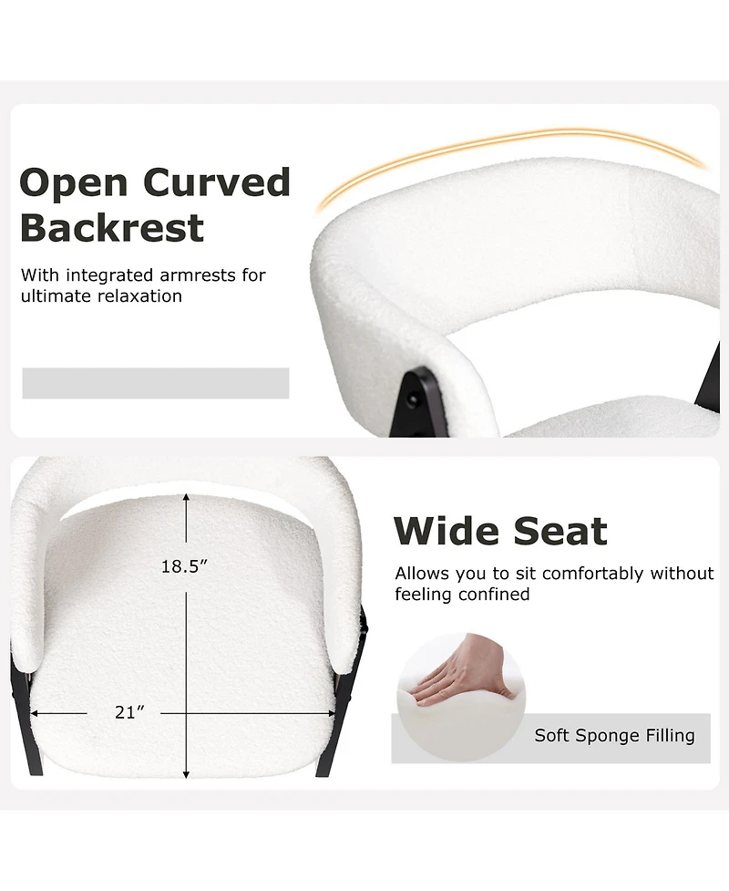 Sugift Mid Century Modern Upholstered Dining Chairs Set of Two