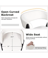 Sugift Mid Century Modern Upholstered Dining Chairs Set of Two