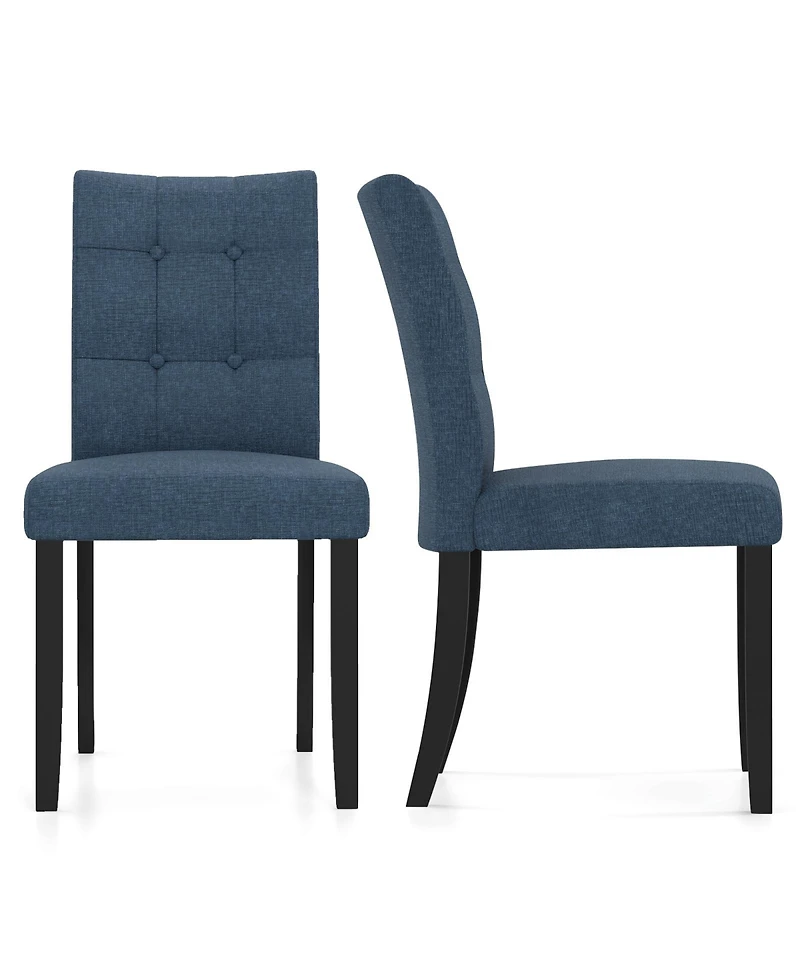 Sugift Tufted Armless Dining Chairs Set of Two with Wood Legs