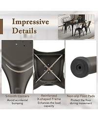 Sugift Metal Dining Chairs Set of Four with Removable Backrest