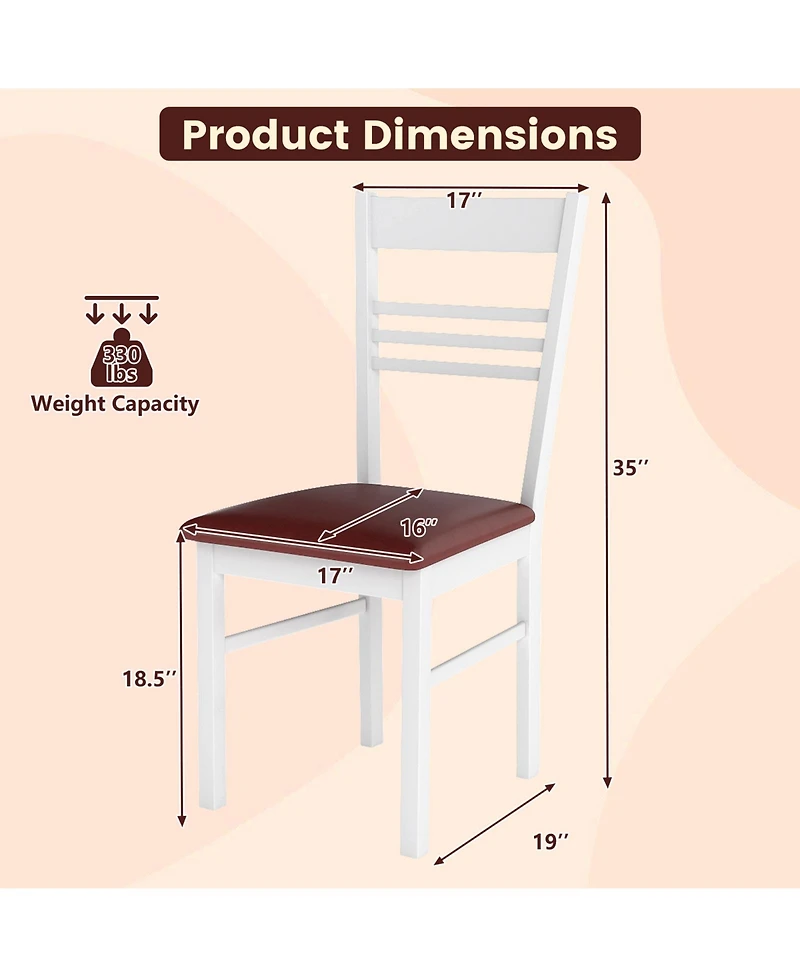 Sugift Wood Dining Chairs Set of Two with Solid Wood Frame