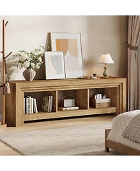 Tribesigns 63" Tv Stand for TVs Up to 75 Inches, Farmhouse Entertainment Center with Open Storage, Media Console