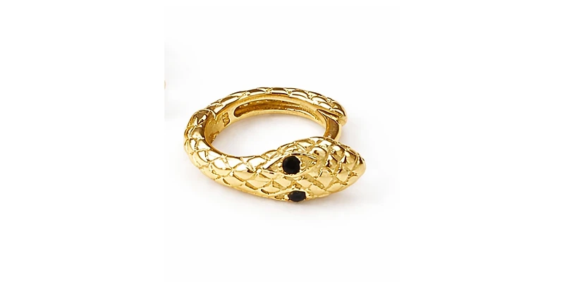 Rebl Jewelry women Snake Hoop Earrings