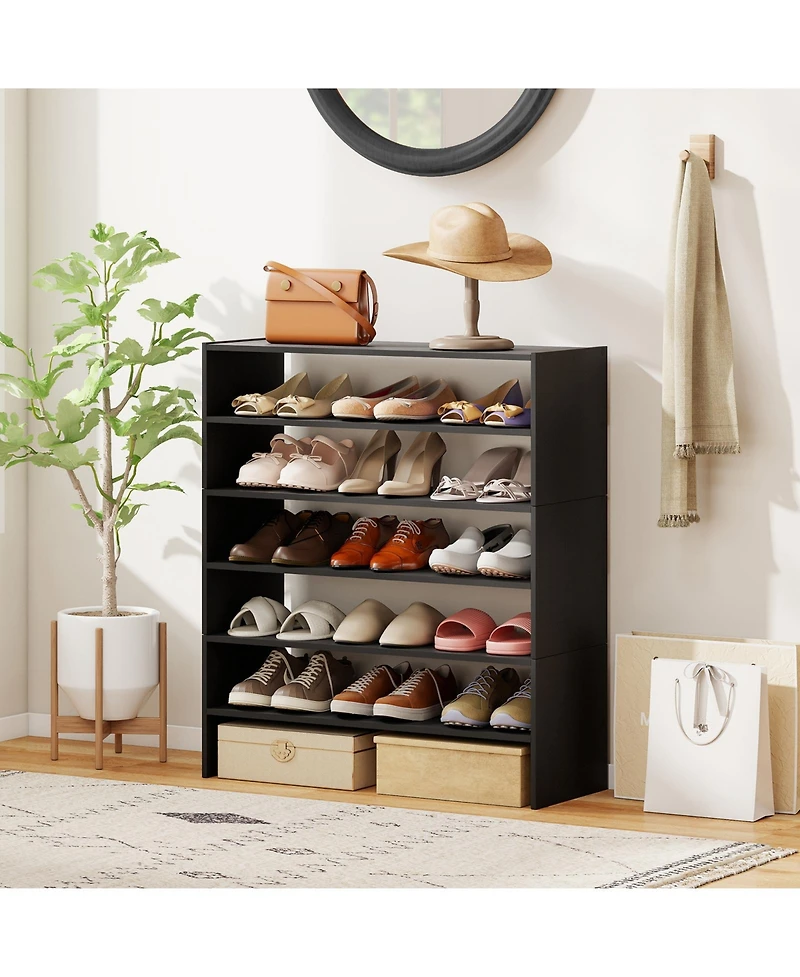 Sugift Six Tier Shoe Rack with Anti Tipping Design for Entryway
