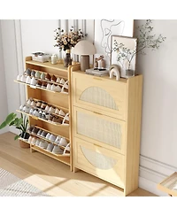 Homfan 3 Flip-Drawer Shoe Storage Cabinet
