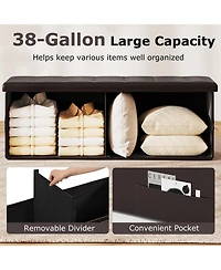 Sugift Folding Storage Ottoman Bench for End of Bed Seating