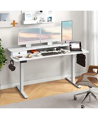 Sugift Electric Standing Desk with Two Drawers for Home Office