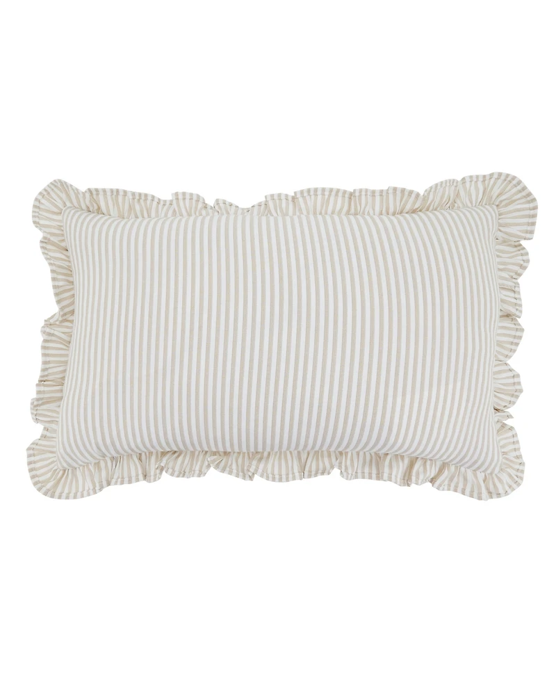 Saro Lifestyle Striped Ruffle Edge Decorative Pillow