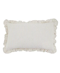 Saro Lifestyle Striped Ruffle Edge Decorative Pillow