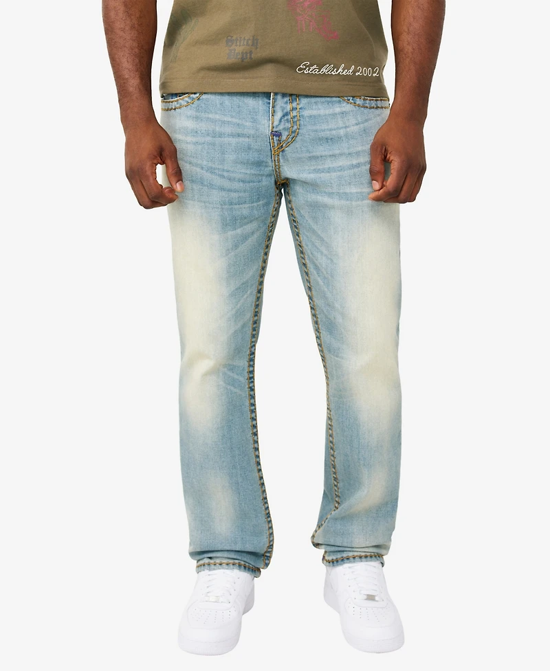 True Religion Men's Ricky Straight Super T Flap Jeans