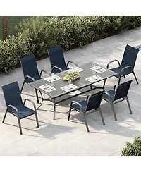 gaomon Patio Chairs Set of 6, Outdoor Stackable Dining Chairs with Textilene Fabric