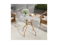 Slickblue 27.5 Inch Outdoor Bistro Table with Metal Frame