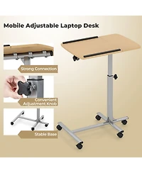 Sugift Adjustable Angle Height Rolling Laptop Table