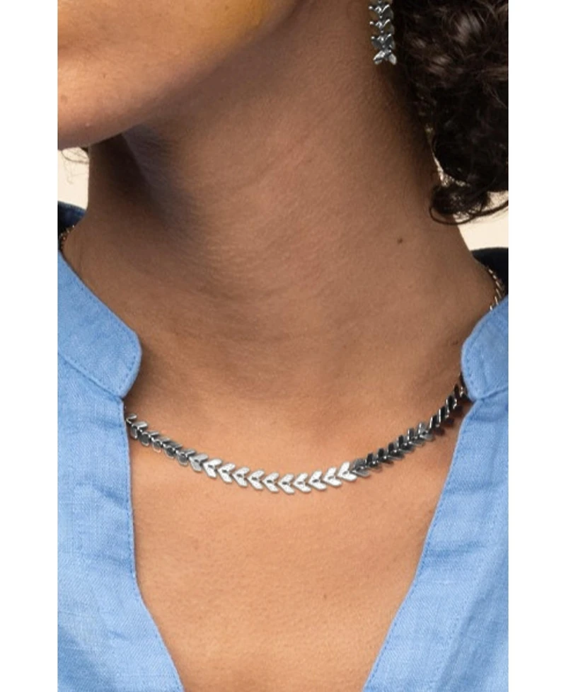 Bearfruit Jewelry Elara Chevron Link Necklace Bold Trendy Statement