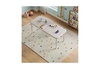 gaomon 47.24" Folding Table with Thick Pu Cushion Top, 80LBS Capacity, Space-Saving Table for Play, Study, Eating