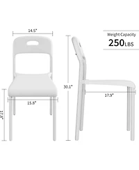 gaomon Set of 2 Stackable Modern Plastic Dining Chairs with Metal Legs, Waterproof and Stain-Resistant