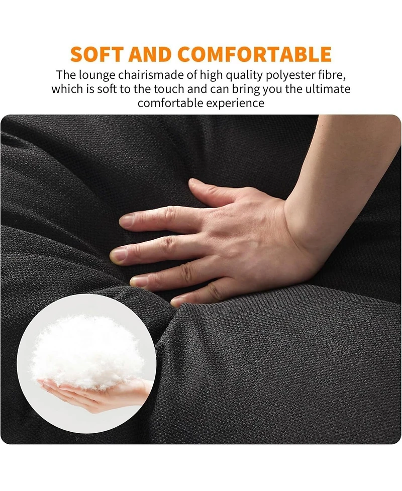 gaomon Modern Plush Sling Accent Chair with Shredded Foam Upholstery and Sturdy Metal Frame, Comfy Lounge Chair for Home