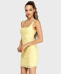 Alex & Sophia Women's Square Neck Mini Dress