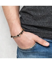 Lucky Brand Men s Tiger Eye & Hematite Beaded Stretch Bracelet