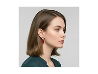 Rivka Friedman 18K Gold Plated Pink and Red Cubic Zirconia Drop Earrings