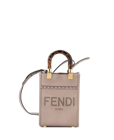 Pre-Owned Fendi Mini Sunshine Shopper Tote Leather