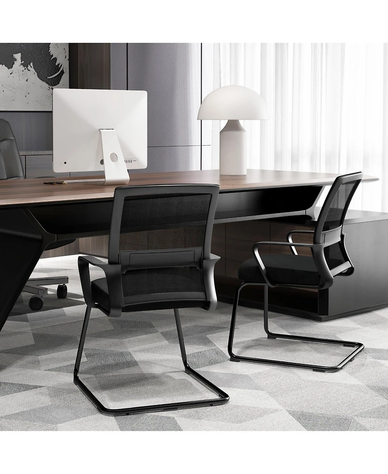 Sugift Office Guest Chair with Lumbar Support for Waiting Areas