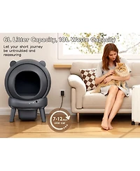 Cumrige Dual color self cleaning litter box with large capacity, App control