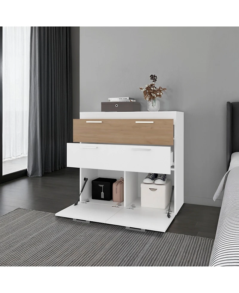 Depot E-shop Golva Dresser with Tilt-Out Drawers and Lower Cabinet Storage.