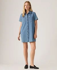 Levi's Women's Short-Sleeve Collared Denim Shirt Dress