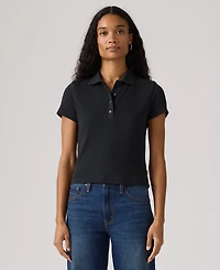 Levi's Women's Short-Sleeve Ribbed Polo Shirt