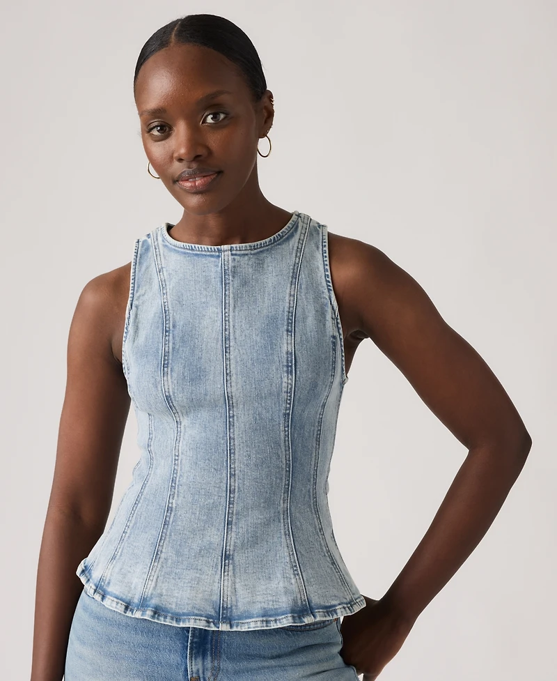 Levi's Women's Sleeveless High-Neck Peplum Top