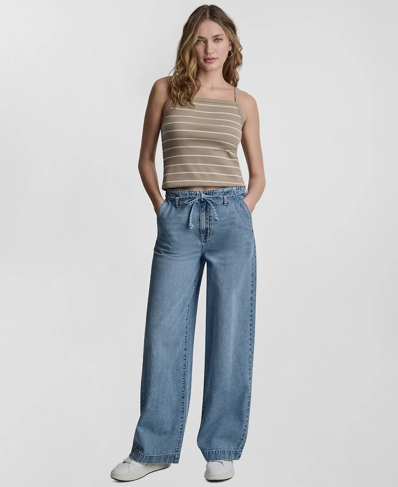 Dkny Jeans Petite High-Rise Wide-Leg