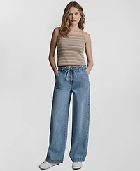 Dkny Jeans Petite High-Rise Wide-Leg