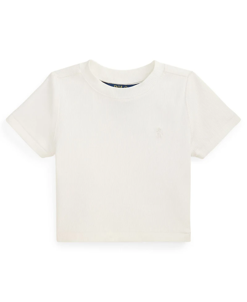 Polo Ralph Lauren Girls' 2T-6X Ribbed Crewneck Boxy T-Shirt