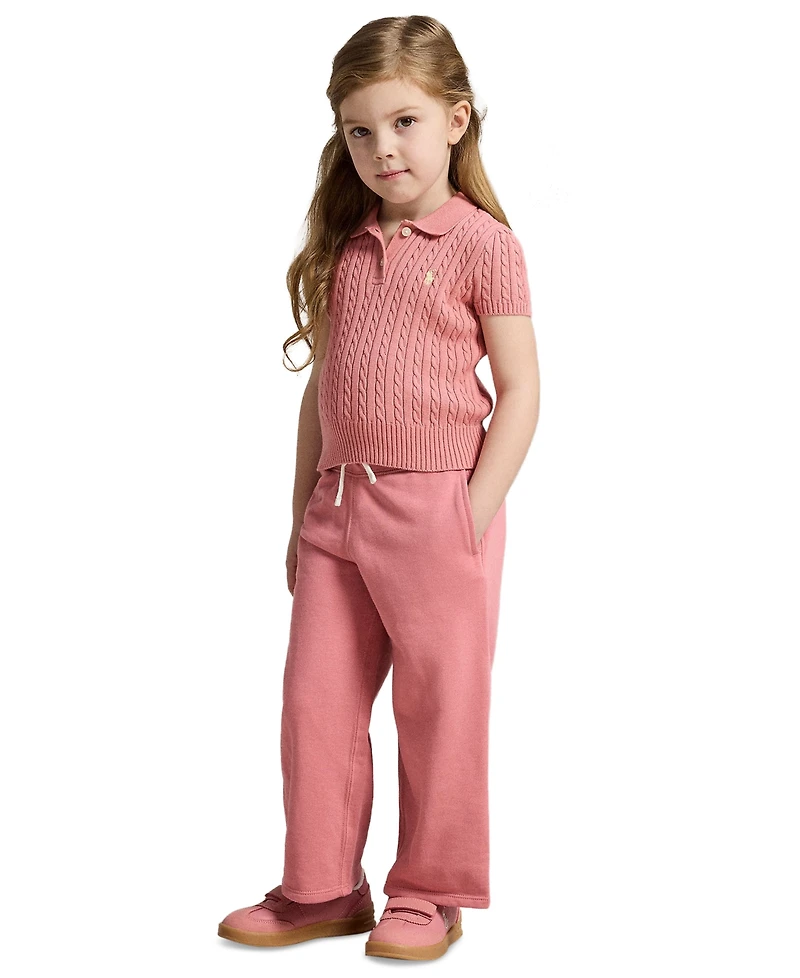 Polo Ralph Lauren Girls' 2-6X Mini-Cable Two-Button Placket Sweater