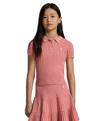 Polo Ralph Lauren Girls' 7-16 Mini-Cable Polo Sweater