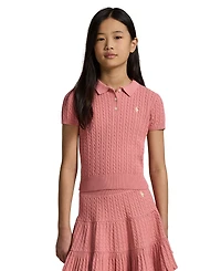 Polo Ralph Lauren Girls' 7-16 Mini-Cable Polo Sweater