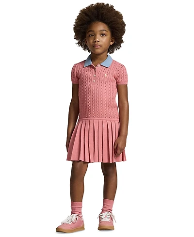 Polo Ralph Lauren Girls' 2T-6X Mini-Cable Collar Sweater Dress
