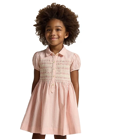 Polo Ralph Lauren Girls' 2-6X Striped Club Collar Seersucker Dress