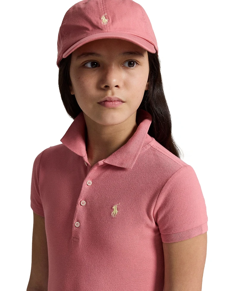 Polo Ralph Lauren Girls' 7-16 Stretch Mesh Collar Dress