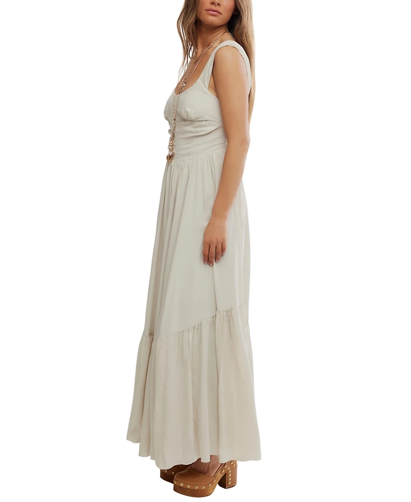 Free People Women's Sasha Sweetheart Viscose Maxi Solid Dress