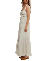 Free People Women's Sasha Sweetheart Viscose Maxi Solid Dress