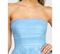 Alex & Sophia Junior's Pleated Bodice Strapless Party Dress