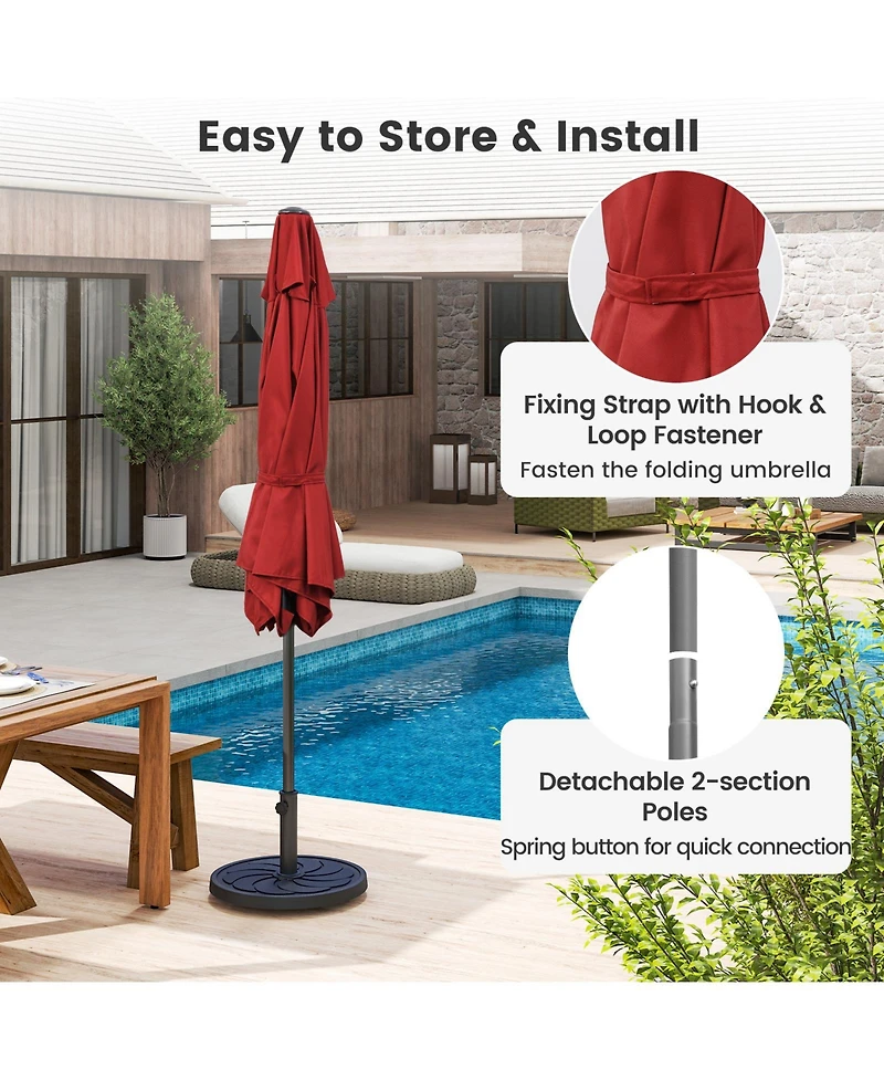 Sugift 7.5 ft Heavy Duty Outdoor Market Umbrella with Push Button Tilt