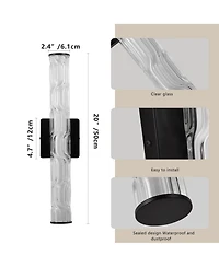 Busdays 19.7'' Bathroom Wall Sconce Set of 2, Modern Single Sconce Wall Lighting, Upgrated K9 Crystal Bronze Wall Light, Bedroom Vanity Sconce