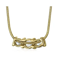 Bling Jewelry 3 Stone Cz Past Present Future Solitaire Cubic Zirconia Necklace